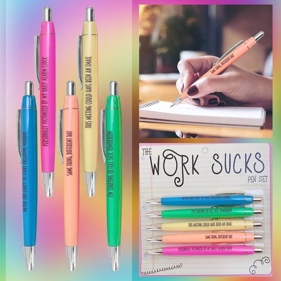 10Pcs Work Theme Gel Pen Ballpoint Pen Copywriting Pen Set 1Ml Pen Happy 2026!