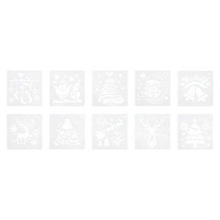 10pcs Christmas Design Square Shape Drawing Templates Hollow Drawing Plates  (Mixed Style)