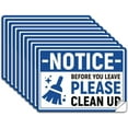 thumbnail image 1 of 10Pcs Before You Leave Please Clean Up Sign Sticker PVC Waterproof Please Clean up After Yourself Warning Stickers Decal for Office Business Self Adhesive Sign for Indoor Outdoor 5.1x7.1 Inch, 1 of 9