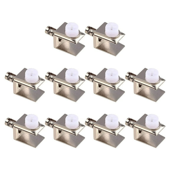 10Pcs Zinc Alloy Adjustable U-Shaped Glass Shelf Brackets for Wall Mounted Storage