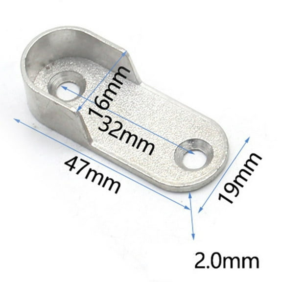 10Pcs Zinc Alloy Oval Closet Rod End Supports Wardrobe Flange Bracket Holder