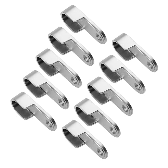 10Pcs Zinc Alloy Oval Closet Rod Supports, Heavy Duty Tube Brackets for Wardrobe Rails & Clothes Hanger Mounting