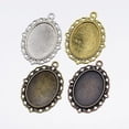 thumbnail image 1 of 10Pcs Zinc Alloy Oval Pendant Cabochon Settings Mixed Color Photo Charms Cabochons Blanks Base Cabochon Charm for Bridal Wedding Bouquet Photo Pendant Jewelry Making 39x29x2mm Mixed Color, 1 of 2