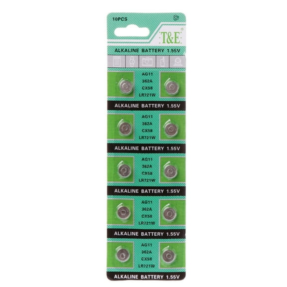 10Pcs/card AG11 362 LR721 362A L721 1.55V Lithium Batteries