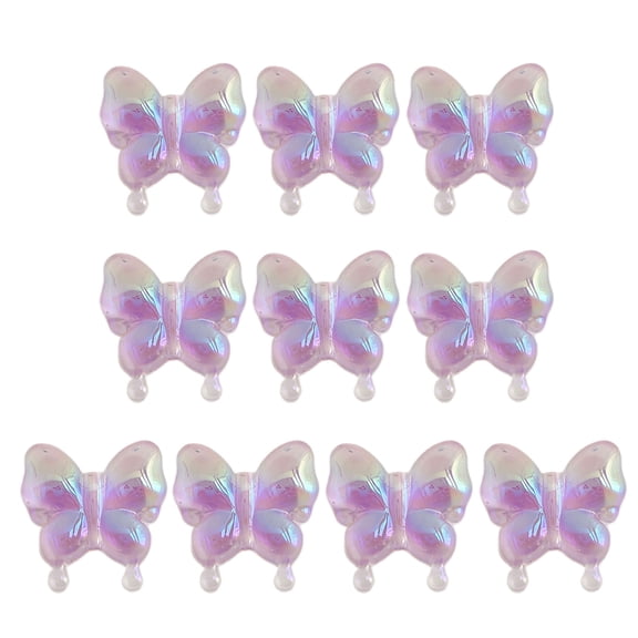 10Pcs/pack Butterfly Scattered Acrylic Beads Mixed Beaded Necklace Bracelets Jewelry Accessories