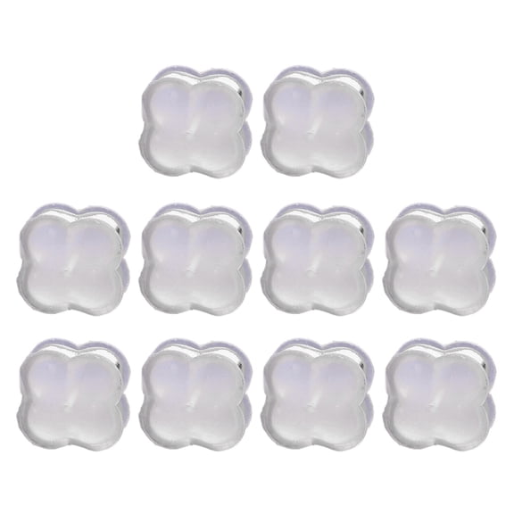 10Pcs/set Earring Backs Silicone Flat Eartuds Backs for Studs Clear Four-Leaf Grass Shaped Comfort Earring Backs