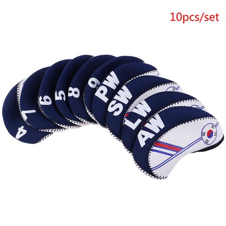 10Pcs/set Golf Club Iron Head Cover Protector Neoprene Golf Protective Headco WA