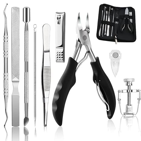 10Pcs/set Ingrown Toenail Tools Kit, Nail Treatment Foot Tool,Ingrown Toenail Removal Correction Clippers, Surgery Grade Nail File Lifter, Professional Pedicure Tool