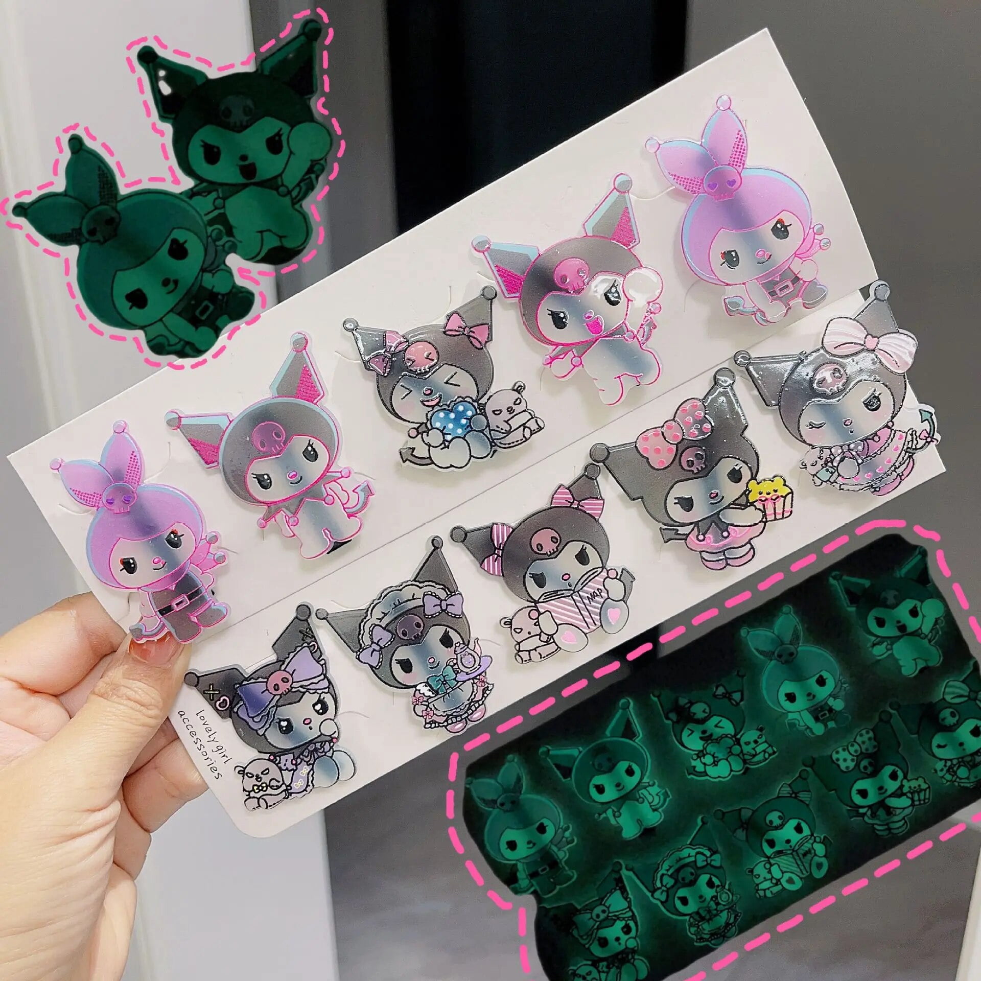Lot De 4 Barrettes à Cheveux Kuromi Joy Toy - Coffret Cadeau 9x1,5x14 Cm - Accessoire Sanrio - 4