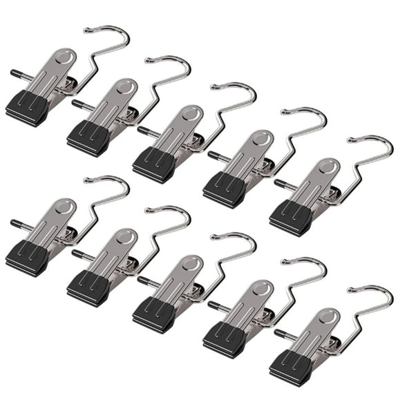 10Pcs/set Multi Purpose Garment Clips Stainless Steel Trousers Clip Portable