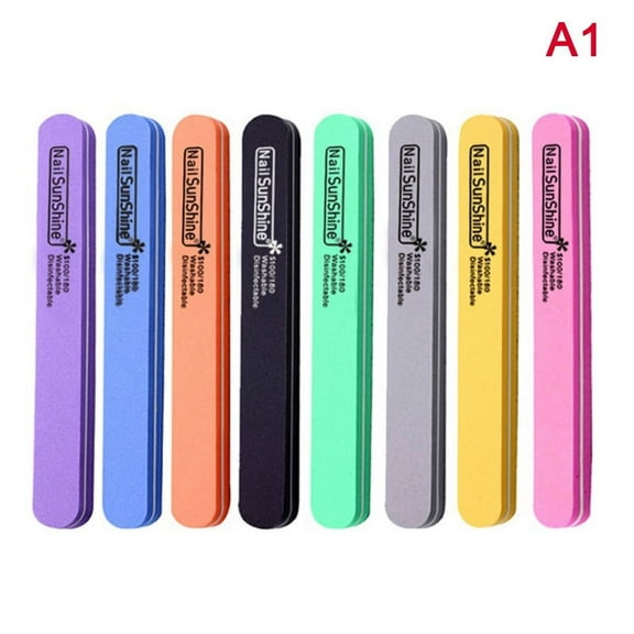 10Pcs set Washable Sanding Sponge Nail File Buffer 100/180 Polishing Grinding