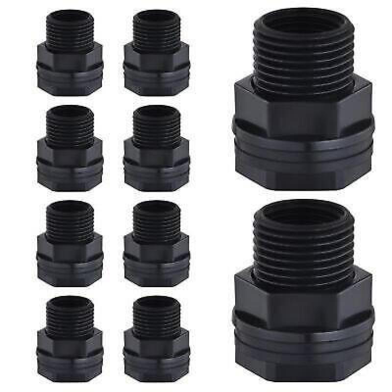10Pcs1/2Inch Bulkhead Fitting Double Threaded Water Tank Connector Hose ...