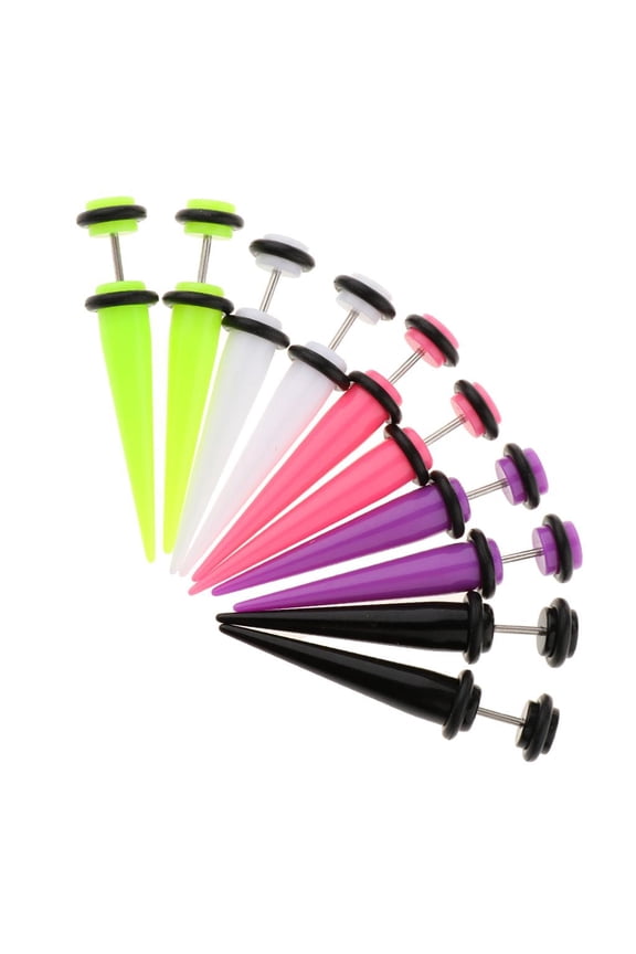 10Pcs1mm Ear Ear Fake Cheater Stretcher Rivet Taper Plug Tunnel Gauges