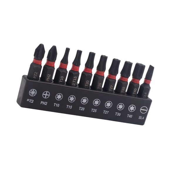 10Piece Alloy Bit Set Precise Machined Metric Size Slip Resistance Professional Tool Set For Maintenance Tool