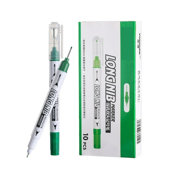 10Piece Set Double Ended Markers Pen Fine and Chisel Tips for Writing Drawing Labeling on Paper Glass Metal Surfaces