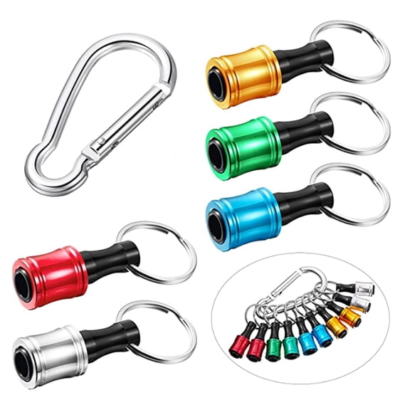 10Pieces 1/4 Inch Hex Shank Keychain Extension Fast Change Bit Holder Screwdriver Bits Holder Socket Adapter