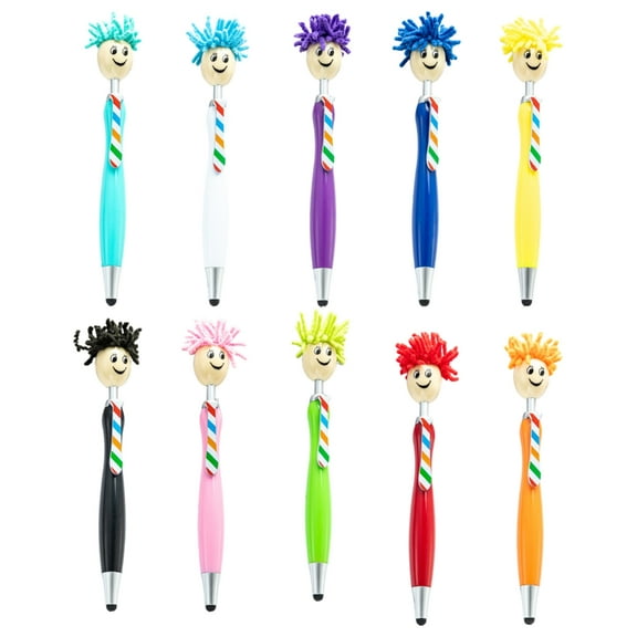10Pieces 2-in-1 Ballpoint Pen with Stylus Tip, Touching Screen Pen Retractable Ballpoint Pen for Writing Drawing Noting