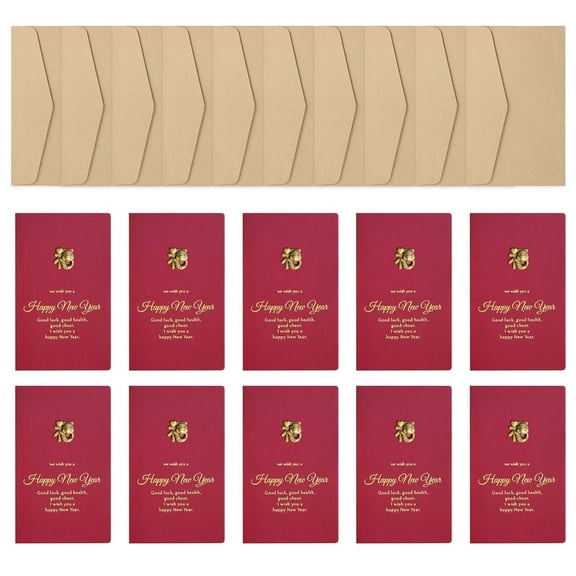 10Pieces 2025 Chinese New Year Card with Envelope for Family Friend Spring Festival 2025 Year of The Snake Greeting Card