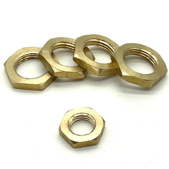 (10Pieces) Brass hexagonal thin nuts, M12x1.25x7mm