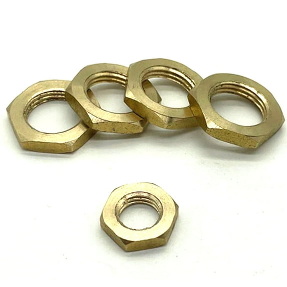 (10Pieces) Brass hexagonal thin nuts, M16x1.25x4mm
