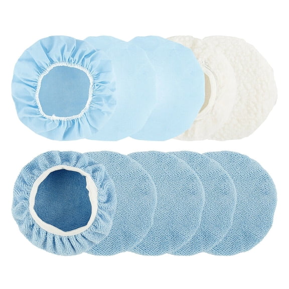 10Pieces Buffer Pads Cover Car Polisher Bonnet Orbital Buffer Bonnets Microfiber Bonnet Waxers Bonnet Set for Polisher