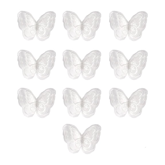 10Pieces Butterfly Appliques Embroidery Butterfly Sew On Patches for Sewing Craft Wedding Dress Clothing Embellishment