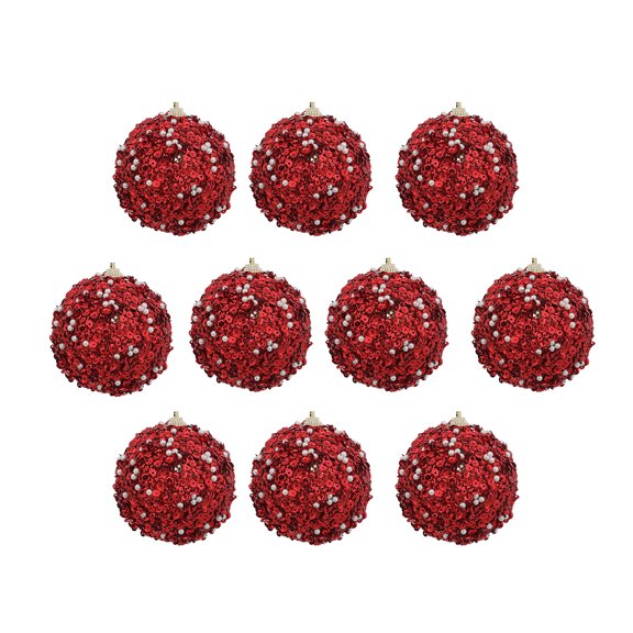 10Pieces Christmas Tree Decorations Shatterproof Sequins Pendants Baubles for Festival Holiday Wedding Ornaments