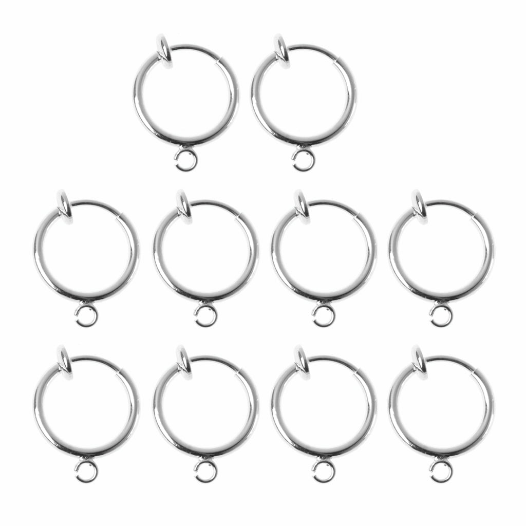 10Pieces Clip-on Earring Converters Round Hoop Earring Findings with ...