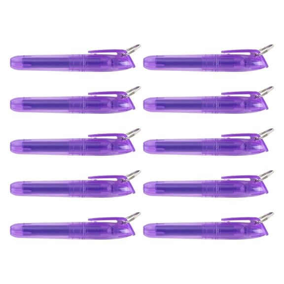 10Pieces Colored Highlighter Oblique Tip Highlighter Marker Pen with Metal Rings