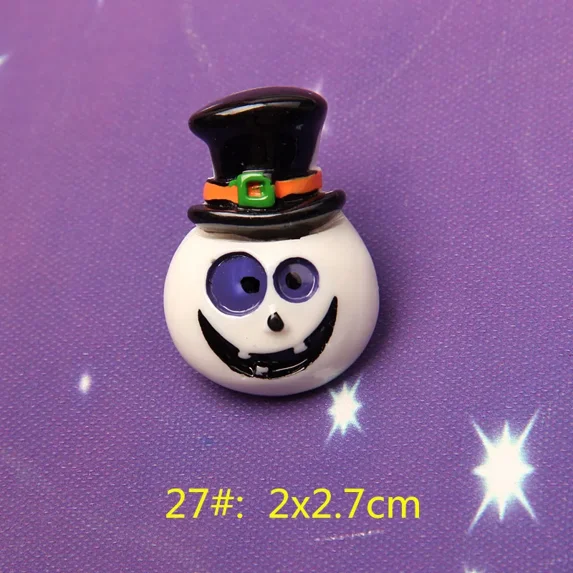 10Pieces Flat Back Resin Cabochon Skeleton for Halloween DIY Flatback Embellishment Accessories Scrapbooking Crafts:23mm (27)