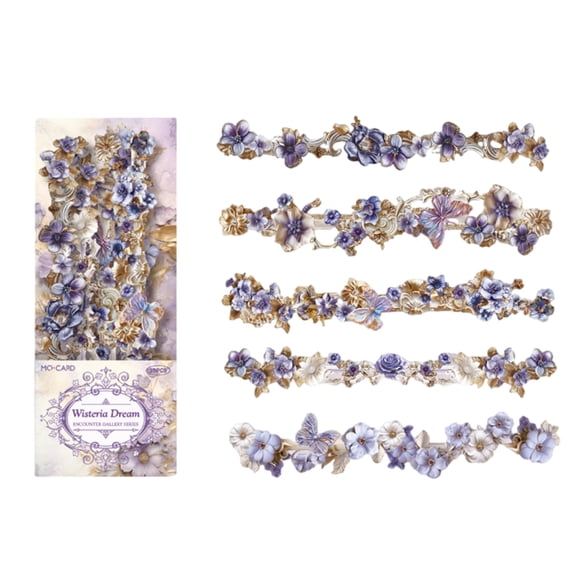 10Pieces Flower Border Sticker Scrapbooking Decorative Sticker for Scrapbooking Planner Journal Photo Frame Card Making