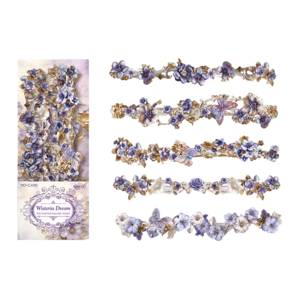 10Pieces Flower Border Sticker Scrapbooking Decorative Sticker for Scrapbooking Planner Journal Photo Frame Card Making