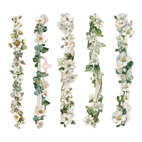 10Pieces Flower Border Sticker Scrapbooking Decorative Sticker for Scrapbooking