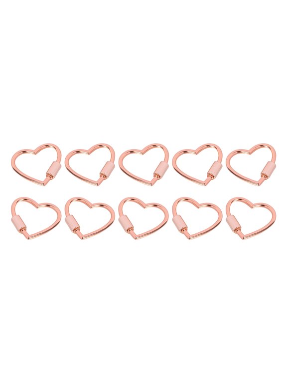 10Pieces Heart Shape Buckles Carabiner Clip with Screw Locking for Keychain Clip Handbag Strap Fasteners Hiking Gear