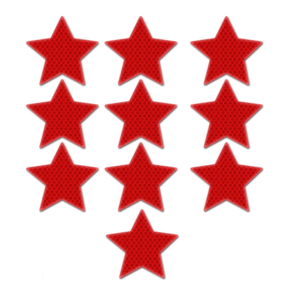 10Pieces High Visibility Reflective Star Car Stickers Warning Tapes Self-Adhesive Waterproof for Bikes Truck Motorcycle