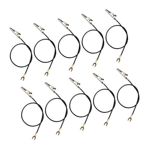 10Pieces Metal Clip Test Cables 23cm Long Single Ended Metal Clip Leads Test Wires For Electricity Experiment