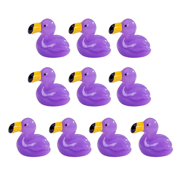 10Pieces Miniature Flamingo Figures Colorful Resins Ducks Figurines for Garden Landscape and Aquarium Decorations