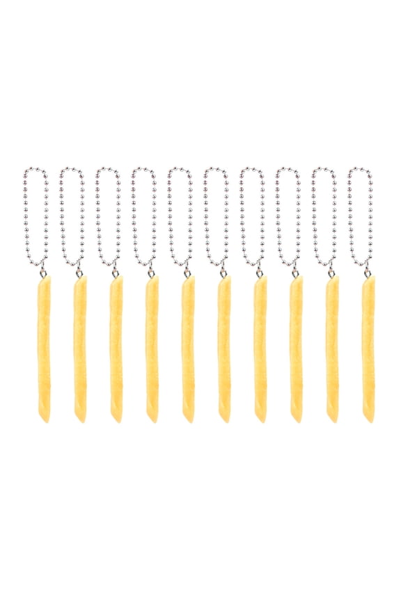 10Pieces Novelty French Fries Keychain Artificial Fries Keychain For Handbag Backpacks Phone Charm Keychain Accessories