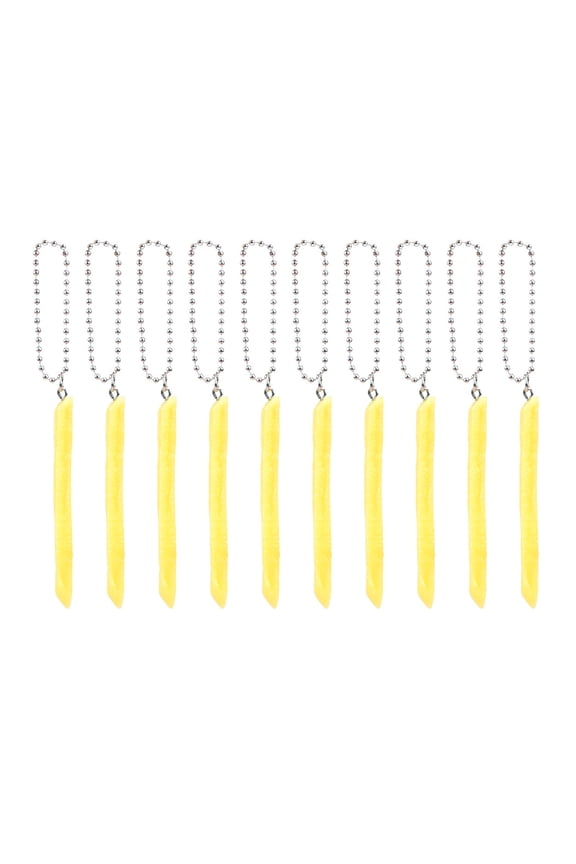10Pieces Novelty French Fries Keychain Artificial Fries Keychain For Handbag Backpacks Phone Charm Keychain Accessories