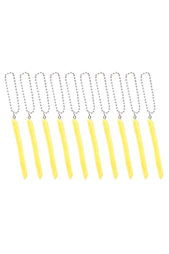 10Pieces Novelty French Fries Keychain Artificial Fries Keychain For Handbag Backpacks Phone Charm Keychain Accessories