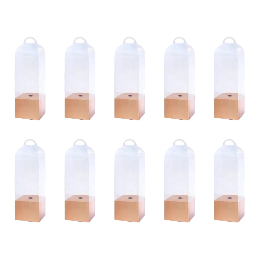 10Pieces Portable PVC Single Rose Flower Box Floral Display Case