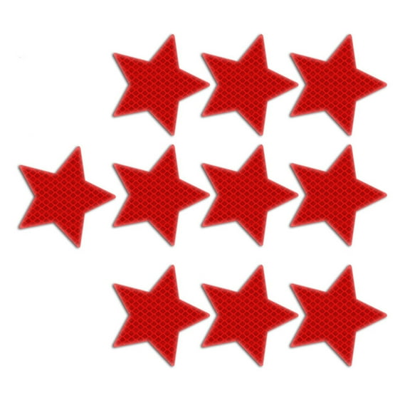 10Pieces Reflective Star Decals Warning Tapes Stickers Self-Adhesive for Truck Car Motorcycle Exterior Safety Decoration