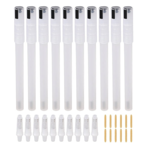 10Pieces Reusable Paint Marker Pen Refillable Acrylic Ink Markers For Art Craft And Industrial Use Transparent Design With Leak Proof Tips