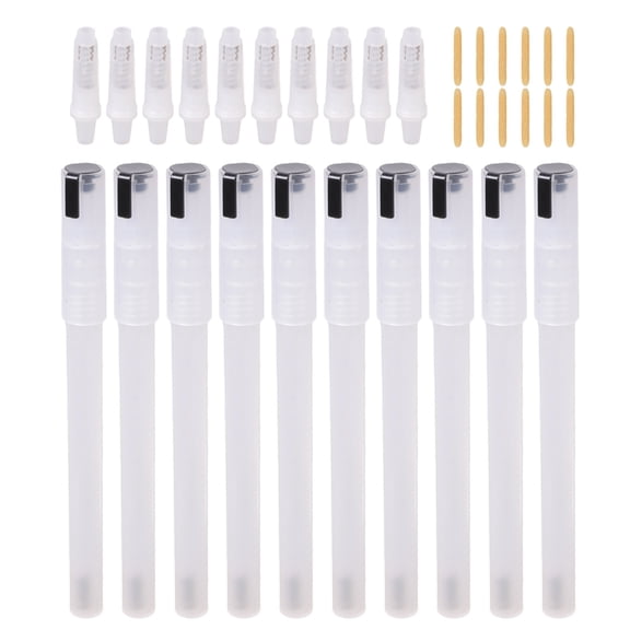 10Pieces Reusable Paint Marker Pen Refillable Acrylic Inks Markers For Art Craft And Industrial Use Transparent Design With Leak Proof Tips
