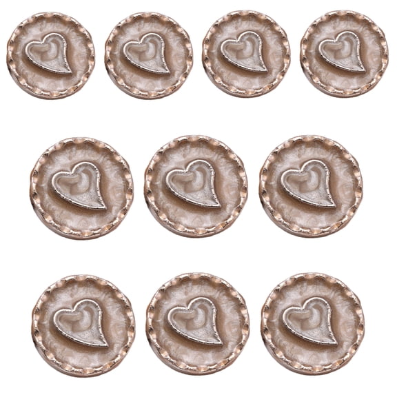 10Pieces Round Metal Button with Hole Heart Button Sewing Button for Dress Sweater Coat Cardigans Art Craft Sewing