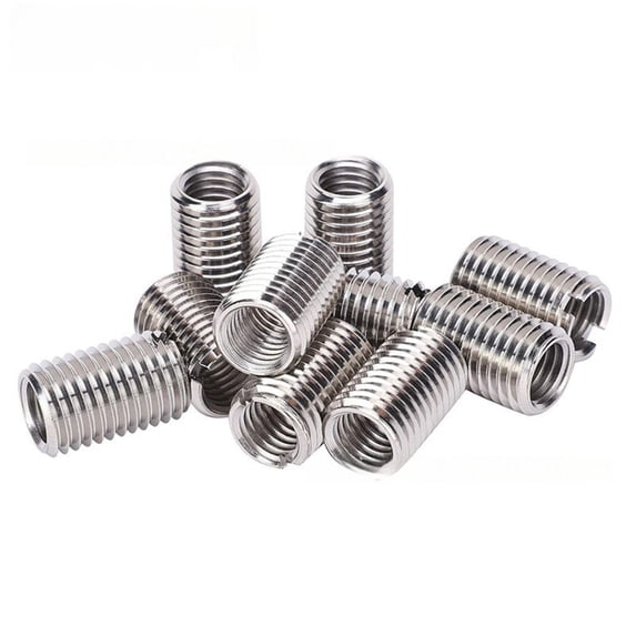 Pack of 10 High Strength Stainless Steel Slotted Thread Inserts Ideal for Projects and Professional Repairs Daily Use