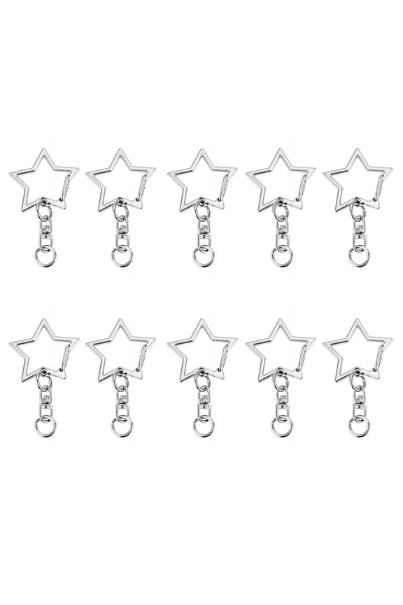 10Pieces Star Formed Keychain Crafted from Alloy Texture Keyring Making Findings Figure 8 Designs Keyring for Car Keys
