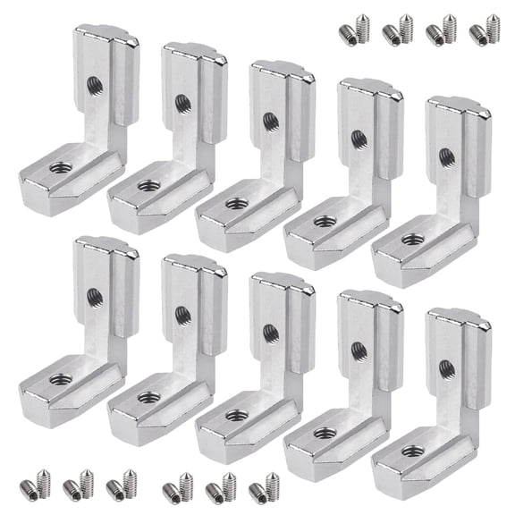 10Pieces Sturdy Stainless Steel L Shaped Brackets for 8mm Slot Aluminum Frame Right Angles Connection Daily Use