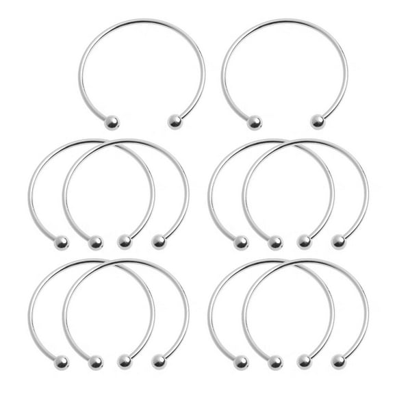 10Pieces/set White Silver Plated Bangle Bracelet Screw End Ball Cuff Charm Beads