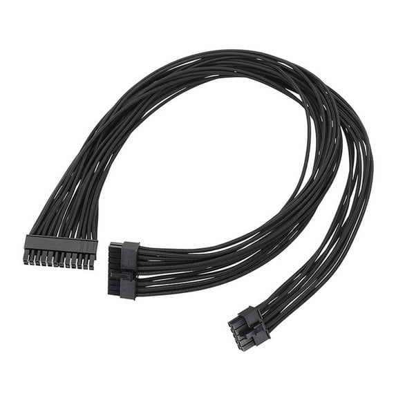 10Pin+18Pin to 24Pin Modular Power Cable 18AWG Black Flat Cable for Computer Power Supply